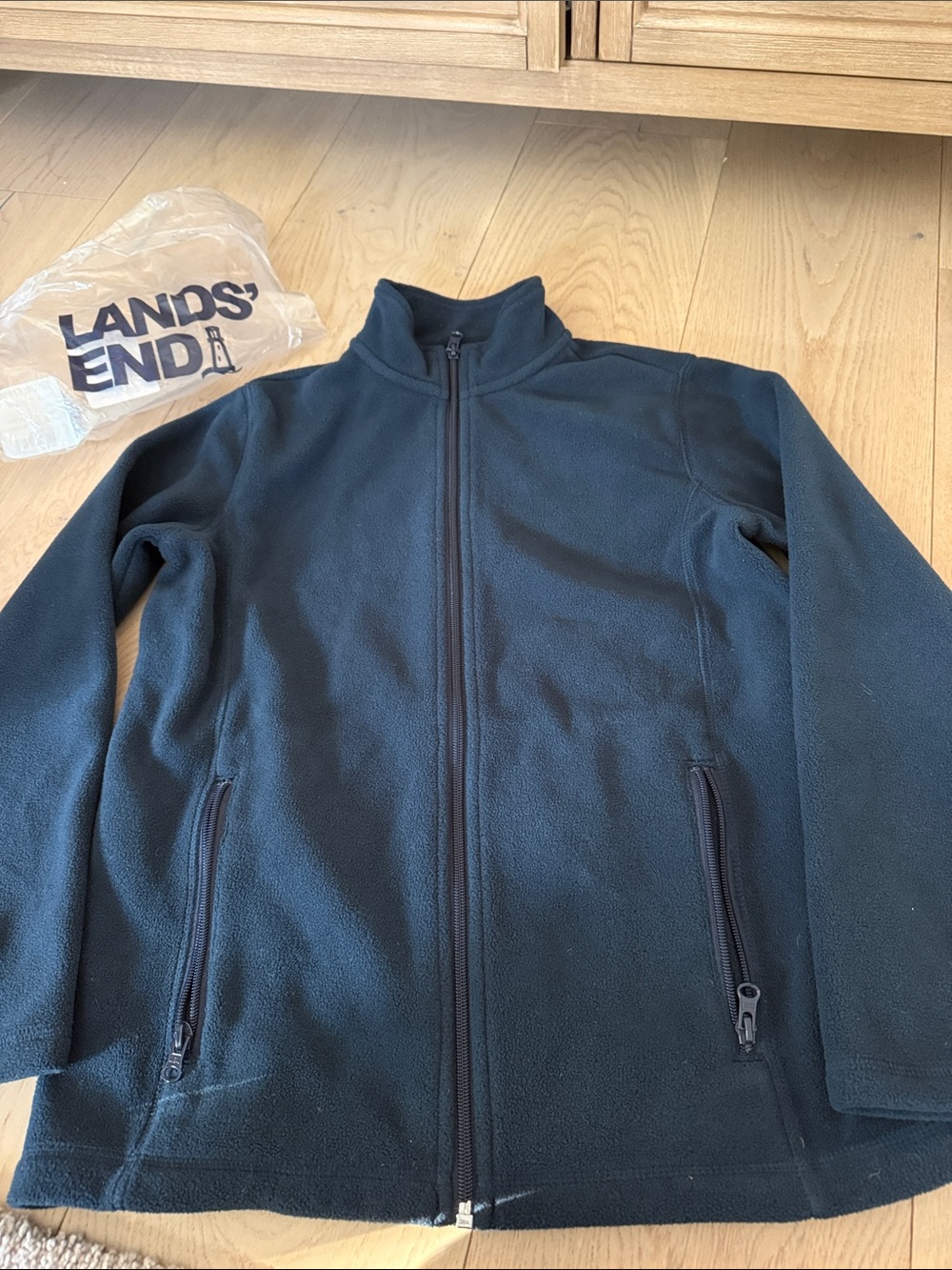 New lands end Large 10/12 navy fleece